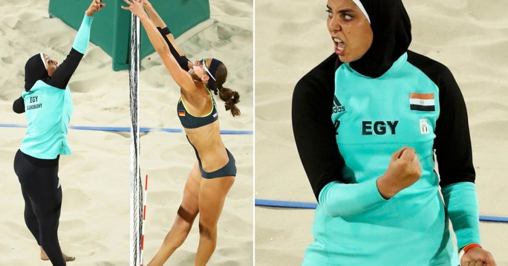 Egypt's Elghobashy and Germany's Walkenhorst face off in the game