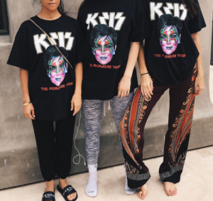 Kourtney Kardashian, Khloe Kardashian and Kendall Jenner wearing Urban Sophistication's "Kris" tee. Photo courtesy of @KylieJenner on Instagram.