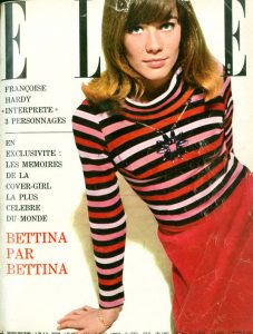 Sonia Rykiel's Poor Boy Sweater on the cover of a 1963 issue of Elle France.